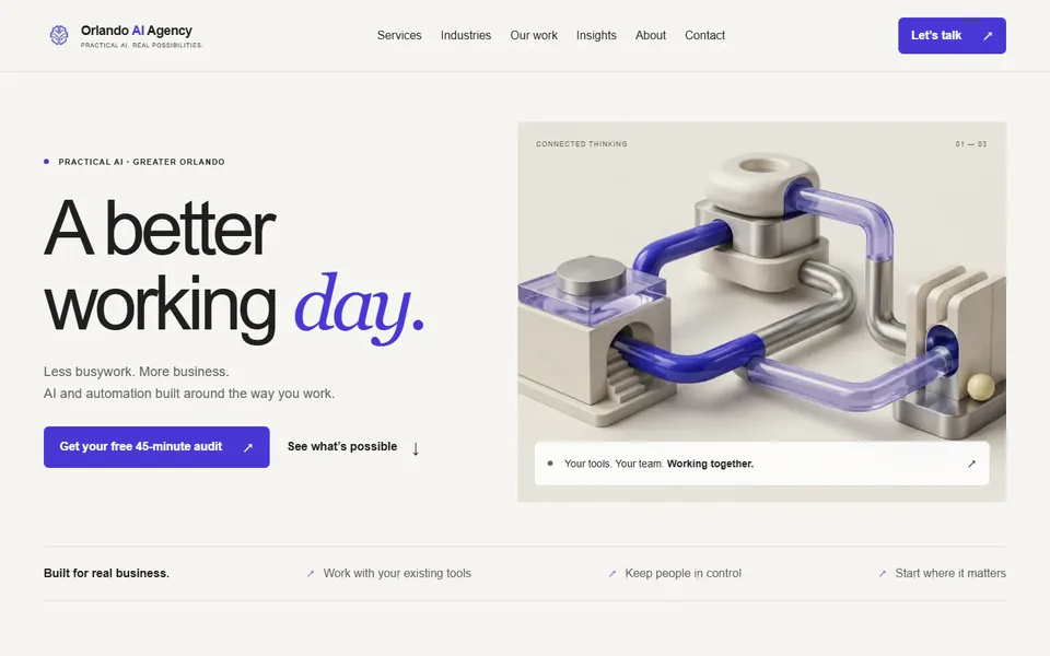 Current Orlando AI Agency website homepage